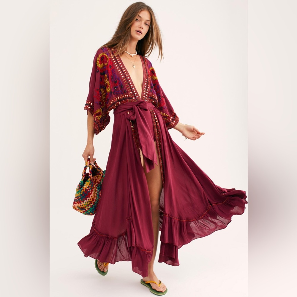 FP Free People Balifornia Dreamin Embroidered Bodysuit